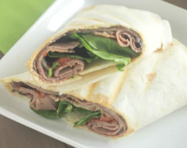 Roast Beef Wrap with Broccoli and Cheddar Soup