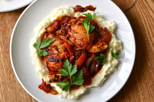 Chicken Cacciatore with Cauliflower Mash